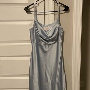Revelry Satin Skye Style Sky Blue Bridesmaid Dress Size 6